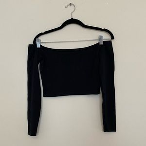 American Apparel off the shoulder long sleeve crop